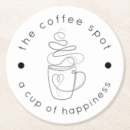 Custom Coffee Shop Voeg uw Logo Modern Minimalist Ronde Kartonnen Onderzetter
