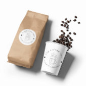 Custom Coffee Shop Voeg uw Logo Modern Minimalist  Ronde Sticker