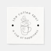 Custom Coffee Shop Voeg uw Logo Modern Minimalist Servet (Voorkant)