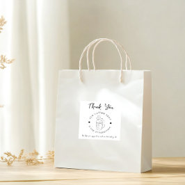 Custom Coffee Shop Voeg uw Logo Modern Minimalist Vierkante Sticker