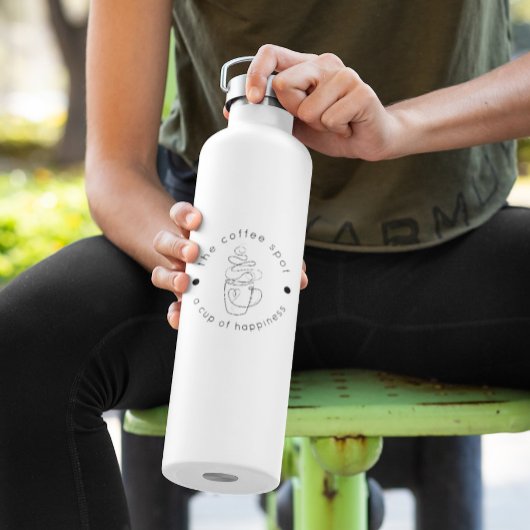 Custom Coffee Shop Voeg uw Logo Modern Minimalist Waterfles