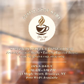 Custom Coffee Shop Window Cling – Personalized  Raamsticker (Vel 2)