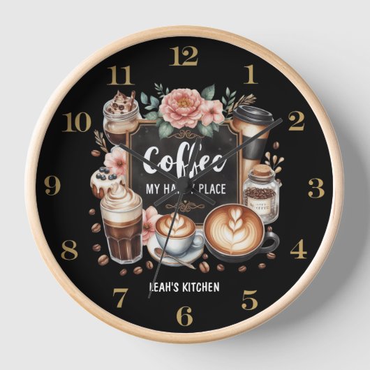 ☕Custom Coffeecore Keuken Cafe Koffie Happy Place (Voorkant)