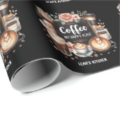 ☕Custom Coffeecore Keuken Cafe Koffie Happy Place Cadeaupapier (Rol Hoek)