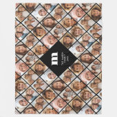 Custom Collage 12 Foto - funky familie monogram Fleece Deken (Voorkant)