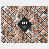 Custom Collage 12 Foto - funky familie monogram Fleece Deken (Voorkant (Horizontaal))