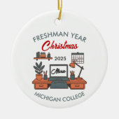 Custom College Freshman, New College Student Keramisch Ornament (Voorkant)