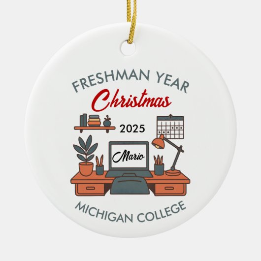 Custom College Freshman, New College Student Keramisch Ornament (Voorkant)