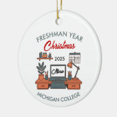 Custom College Freshman, New College Student Keramisch Ornament (Links)