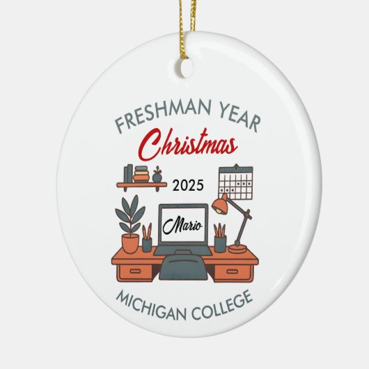Custom College Freshman, New College Student Keramisch Ornament (Links)