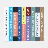 Custom College Rules Funny Blanket for afgestudeer Fleece Deken (Voorkant (Horizontaal))