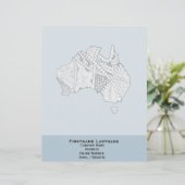 Custom Color Australia Map Art Briefhoofd Ontwerp (Staand voorkant)