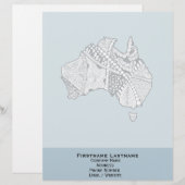Custom Color Australia Map Art Briefhoofd Ontwerp (Voorkant / Achterkant)