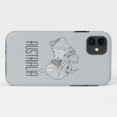 Custom Color Australia Map Art Case-Mate iPhone Case (Achterkant (horizontaal))
