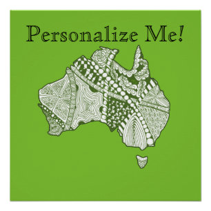 Custom Color Australia Map Art Perfect Poster