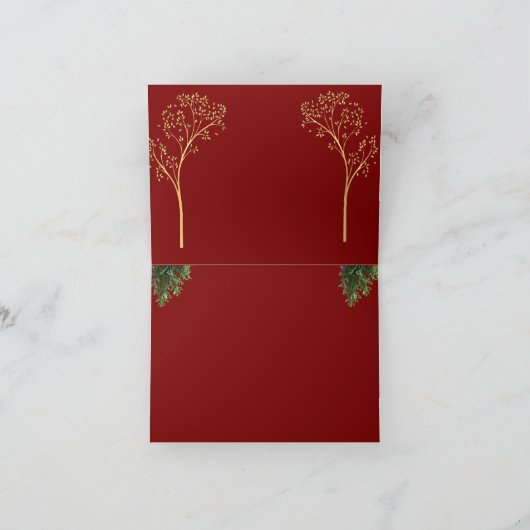 Custom Color Christmas Card Bedankkaart (Binnen)