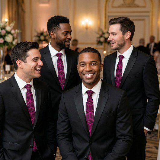 Custom Color Geometric 3D Cube Pattern Stropdas