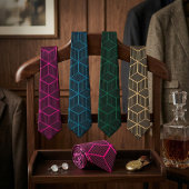 Custom Color Geometric 3D Cube Pattern Stropdas