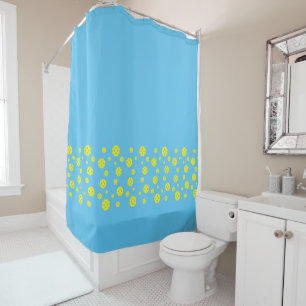 Custom color shower curtain with pickleball design douchegordijn