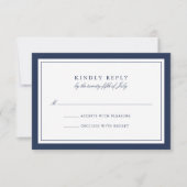 Custom Color Simple Border Wedding RSVP Kaart (Voorkant)