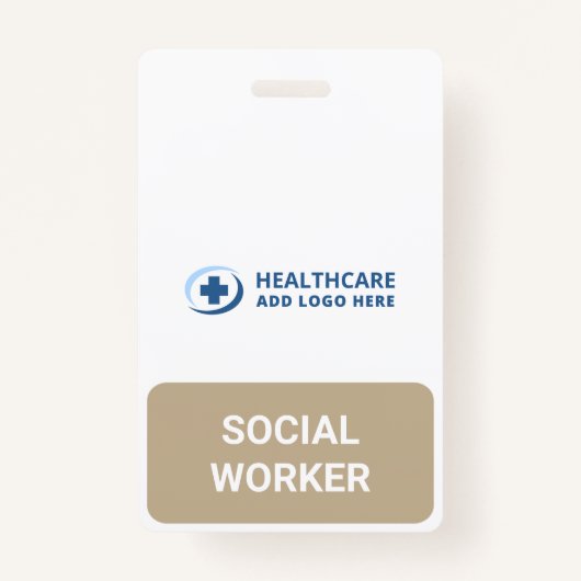 Custom Color Text Social Worker Companion Badge (Voorkant)