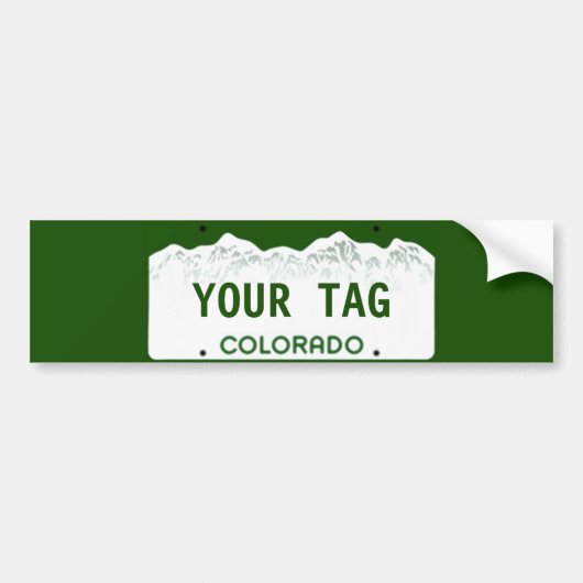 Custom Colorado License Bord Bumpersticker (Voorkant)