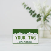 Custom Colorado License Bord Visitekaartje (Staand voorkant)