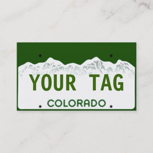 Custom Colorado License Bord Visitekaartje (Voorkant)