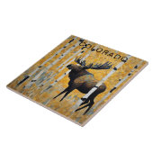 Custom Colorado Mountain Herfst Moose Tegeltje (Zijkant)