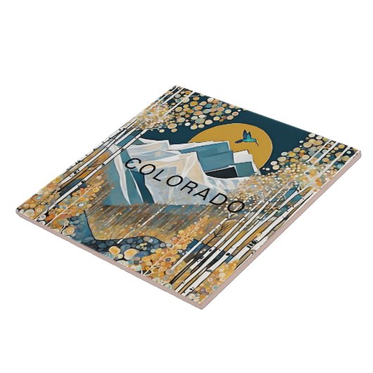 Custom Colorado Mountain Hummingbird Tegeltje (Zijkant)