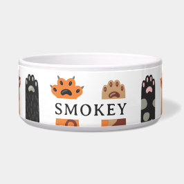 Custom Colorful Cat Paws Voerbakje