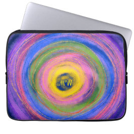 Custom Colorful vibrant Mandala Circles    Laptop Sleeve