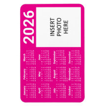 Custom Colors & Custom Photo 2026 Calendar Magnet