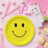 Custom Colors Cute Retro Smile Papieren Bordje (Feest)