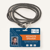 Custom Colors Technology Keynote Photo ID Badge (Voorkant met draagriem)
