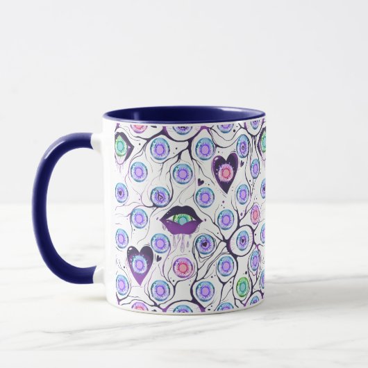 Custom Combo Mug with Unique Eye and Heart Design Mok (Links)