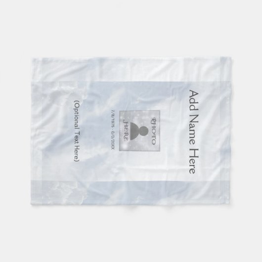 Custom Comforing Memorial Blanket Fleece Deken (Voorkant (Horizontaal))