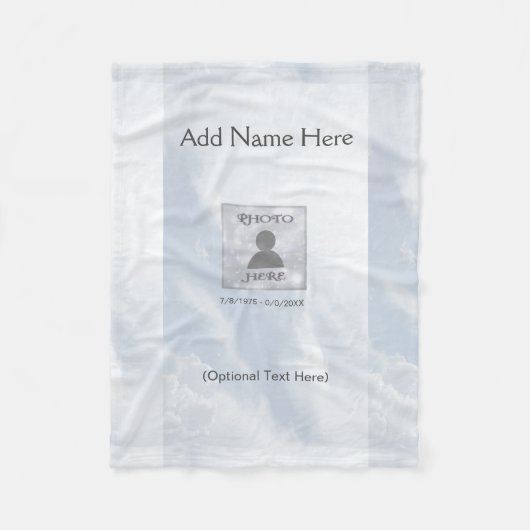Custom Comforing Memorial Blanket Fleece Deken (Voorkant)