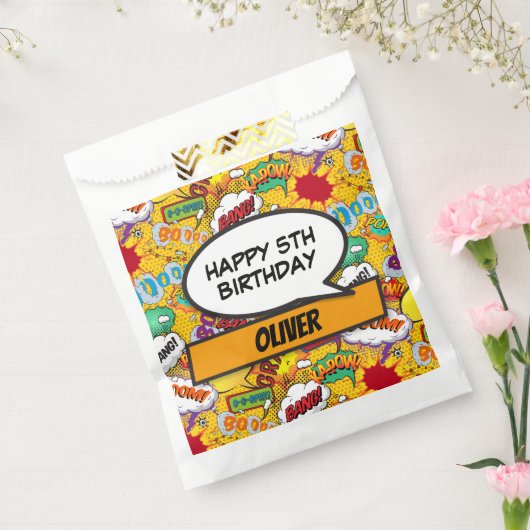 Custom Comic Book Superhero Verjaardagsfeest Bedankzakje (Gezegeld)