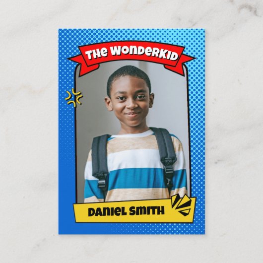 Custom Comic Trading Kaart voor Kids Smart Fun Gif Contactkaartje (Voorkant)