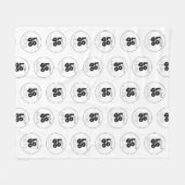 Custom Company Black Logo Pattern op White Fleece Deken (Voorkant (Horizontaal))