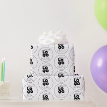 Custom Company Black Logo Pattern op White Gift