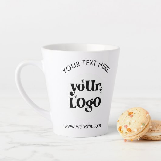 Custom Company Branded Business Logo Latte Mok (In situ)