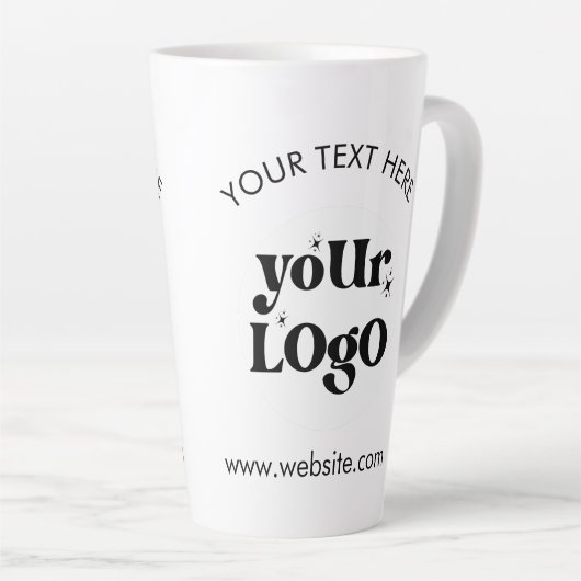 Custom Company Branded Business Logo Latte Mok (Rechterhoek)