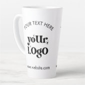 Custom Company Branded Business Logo Latte Mok (Linkerhoek)