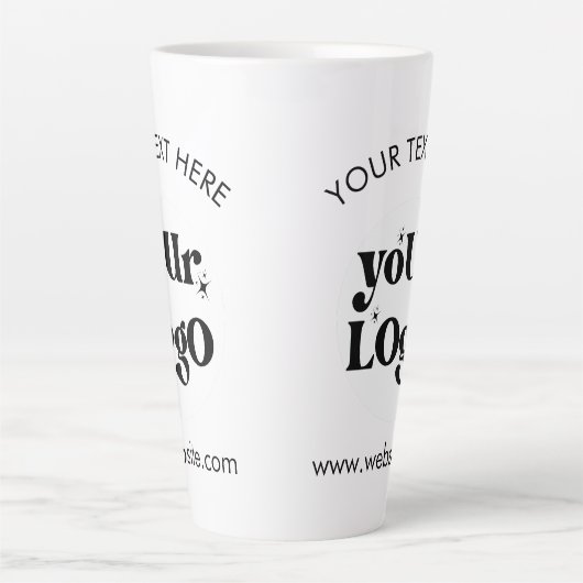 Custom Company Branded Business Logo Latte Mok (Voorkant)