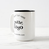 Custom Company Branded Business Logo Tweekleurige Koffiemok (Voorkant links)