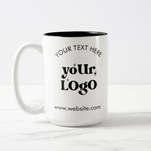 Custom Company Branded Business Logo Tweekleurige Koffiemok (Links)
