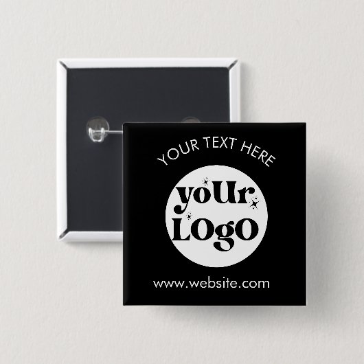 Custom Company Branded Business Logo Vierkante Button 5,1 Cm (Voorkant /achterkant)