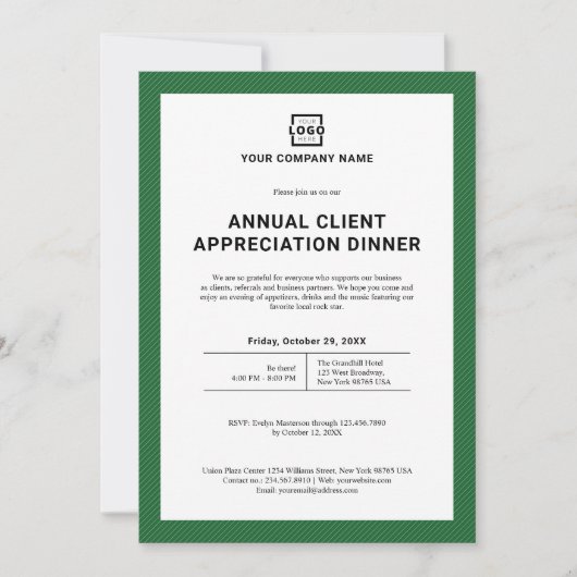 Custom Company Business Corporate Event Green Kaart (Voorkant)